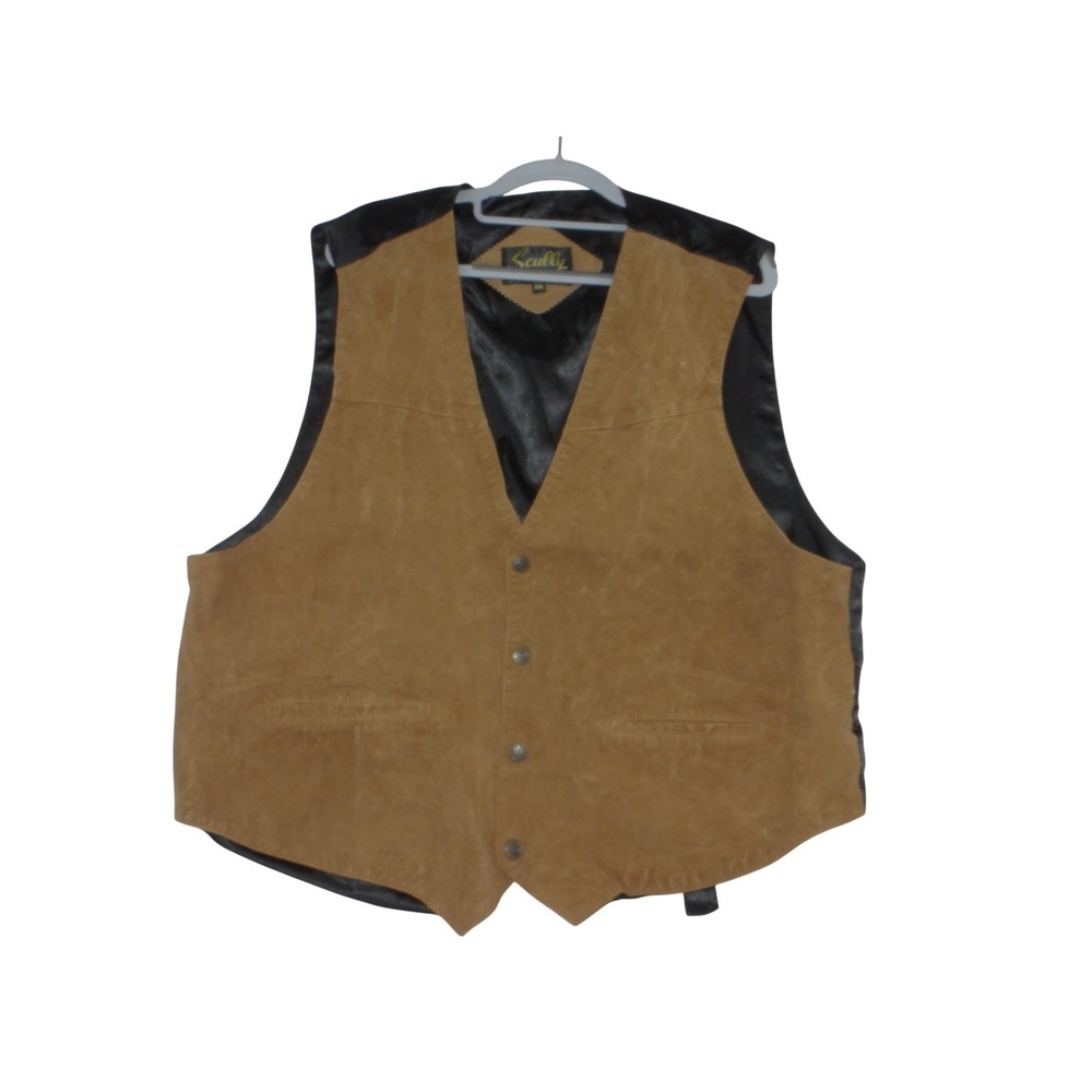 Scully Mens Tan Suede Leather Western Vest Black Back XXL 3706